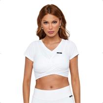 T-Shirt Vibs Cropped Fitness Feminino Branco