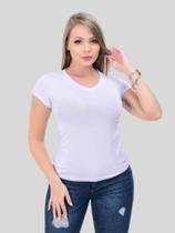 T-shirt Viscolaycra Feminina Gola V Camiseta Qualidade e Conforto Faith Level T-shirt Viscolaycra Feminina Gola V Camiseta Qualidade e Conforto Faith Level