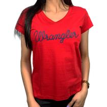 T Shirt Wrangler Feminina Vermelha Lancamento
