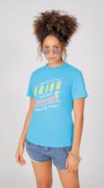 T-Shirt Zinco Decote Redondo Com Silk Azul