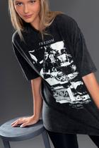T-Shirt Zinzane Feminino Boyfriend - Cinza Escuro