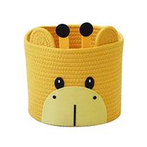 T&T Homewares Small Cute Giraffe Cotton Rope Storage Basket para organizador de fraldas de bebê, cesta, armazenamento de berçário, decoração de sala de berçário, organizador de quarto infantil, armazenamento de brinquedos de cachorro gato