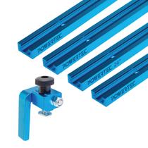 T-Track POWERTEC 72140 24x4 universal com 3 batentes giratórias T-Track T-Track POWERTEC 72140 24x4 universal com 3 batentes giratórias T-Track