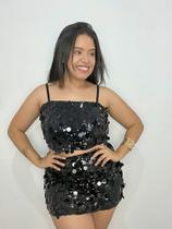 T0114+T0115 Conjunto Festa Luxo Paetê Noite Maxi Lantejoulas Saia 4d0942