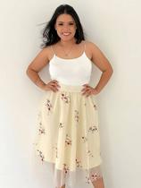 T0127 Saia Feminina Luxo Transparência Estampa Cós Elástico 4n2602 T0127 Saia Feminina Luxo Transparência Estampa Cós Elástico 4n2602