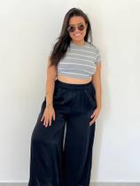 T0137-Calça Solta Larga Comfy Pantalona Moda Confortável 4n2202