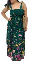 T0162-Vestido Casual Comfy Estampa Floral Longo Alças Dia 4d1613