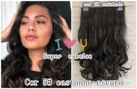 T5OS castanho escuro ondulado Aplique Mágico Cabelo Invisível Tiara linha silicone Fio