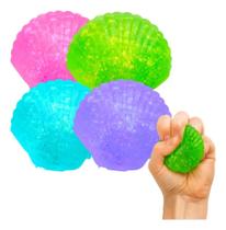 Taba Squishy Conchas Do Mar Glitter De Apertar Silicone Fofo