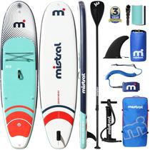 Tabla de paddle inflable Mistral Stand Up, 10'6"x32"x6" estable y ligera, con bolsa de transporte, bomba de doble acción, remo, correa, cubierta antideslizante de EVA para adultos y jóvenes
