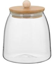 TABLE POTE 13x11x11cm 650ml BOROSILICATO TRANSP TAMPA BAMBU