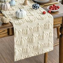 Table Runner Artoid Mode Bege, pelúcia macia, pele sintética, 33x91 cm