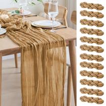 Table Runner Asee'm Cheesecloth 10 pés (3,5 L x 3 mL) cáqui x12