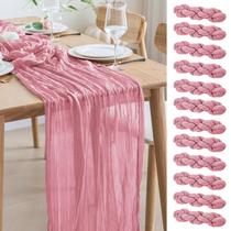 Table Runner Asee'm Cheesecloth 10 pés (3,5 L x 3 mL) rosa Boho