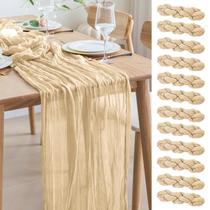 Table Runner Asee'm Cheesecloth, 12 peças, 3,5 x 300 cm, cor de areia Table Runner Asee'm Cheesecloth, 12 peças, 3,5 x 300 cm, cor de areia