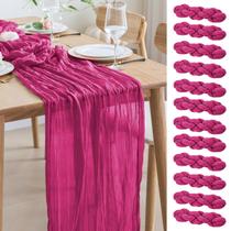 Table Runner Asee'm Cheesecloth 12 peças de 3,5 x 300 cm Fuchsia Boho