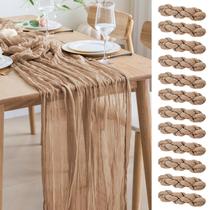 Table Runner Asee'm Cheesecloth 12 peças de 3,5 x 300 cm Nude Boho