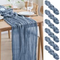 Table Runner Asee'm Cheesecloth 3,5 L x 3 mL azul empoeirado (6 unidades)