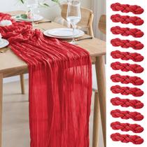Table Runner Asee'm Cheesecloth 3,5 L x 3,6 L pés, vermelha, 12 peças