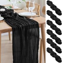 Table Runner Asee'm Cheesecloth de 3 m de comprimento preta para decoração Table Runner Asee'm Cheesecloth de 3 m de comprimento preta para decoração