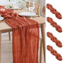 Table Runner Asee'm Cheesecloth Terracotta, 3 m de comprimento, 4 unidades
