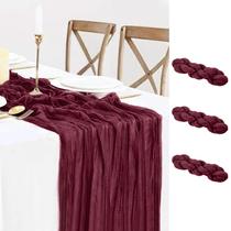 Table Runner BLUETOP 90x300cm Borgonha, pacote com 3 gaze Table Runner BLUETOP 90x300cm Borgonha, pacote com 3 gaze