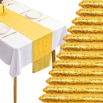 Table Runner Fivenl Gold Sequin 30 x 275 cm para festa, 12 unidades