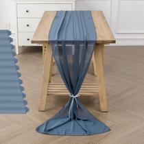 Table Runner Flohar Chiffon 29 x 300 cm, azul empoeirado, pacote com 12 Table Runner Flohar Chiffon 29 x 300 cm, azul empoeirado, pacote com 12