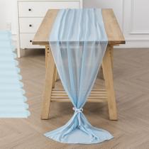 Table Runner flohar Chiffon 29x300cm Sheer Romantic Blue Mist