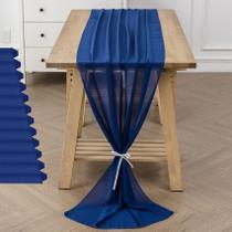 Table Runner flohar Chiffon 29x300cm Sheer Romantic Blue x12