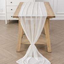 Table Runner Flohar Chiffon 29x300cm Sheer Romantic Ivory