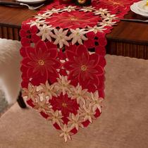 Table Runner Joyfol Day Red Gold Poinsettia 35x84 cm Table Runner Joyfol Day Red Gold Poinsettia 35x84 cm