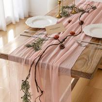 Table Runner Keketoorganize uma gaze rústica, gaze rosa, 3 unidades Table Runner Keketoorganize uma gaze rústica, gaze rosa, 3 unidades