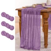 Table Runner MLMW Purple, pacote com 3, 406 x 89 cm, gaze transparente