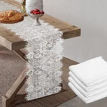 Table Runner Pardecor, pacote com 5, 14x305 cm, renda branca Table Runner Pardecor, pacote com 5, 14x305 cm, renda branca