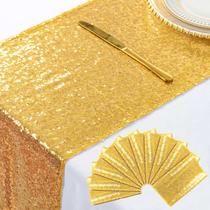 Table Runner ShinyBeauty Gold Sequin 30x275cm para festa de casamento