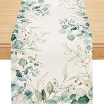 Table Runner Siilues Spring Off White Eucalyptus Leaves 33x229cm Table Runner Siilues Spring Off White Eucalyptus Leaves 33x229cm