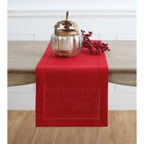 Table Runner Solino Home Linen vermelho 36 x 183 cm 100% linho puro