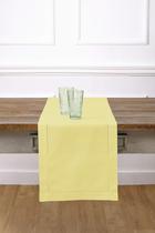 Table Runner Solino Home Linho de algodão amarelo 36x150cm
