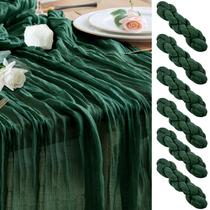 Table Runner Wokceer Cheesecloth, 10 pés, verde esmeralda, pacote com 6