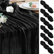 Table Runner Wokceer Cheesecloth Christmas, pacote com 6, 3 m, preta