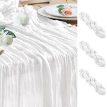 Table Runner Wokceer Ivory, pacote com 3, 90x305 cm, gaze Table Runner Wokceer Ivory, pacote com 3, 90x305 cm, gaze