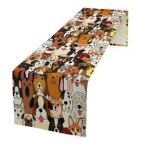 Table Runner XBDDZSW Graffiti Dog Funny Animals 33x180cm