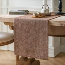 Table Runner ZeeMart Burlap Style Farmhouse 150 cm marrom