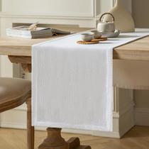 Table Runner ZeeMart Burlap Style Farmhouse 152cm branca