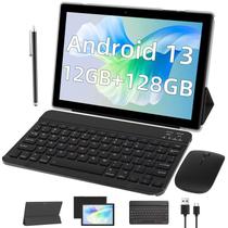 Tablet Android 13 2 em 1 com Teclado, Mouse e Stylus - 10.1" HD, 12GB+128GB/1TB, 6000mAh, 5G e Wi-Fi