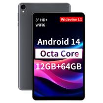 Tablet Android 14" 8GB RAM 64GB ROM - 128GB expansível - Tela de 8 Polegadas - Cinza