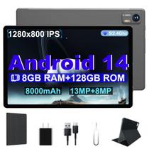 Tablet Bvglcory Android 14 10.1" 8 GB RAM 128 GB ROM 1 TB cinza escuro