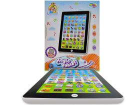 Tablet de Brinquedo Educativo Aprendendo Português e Inglês Branco