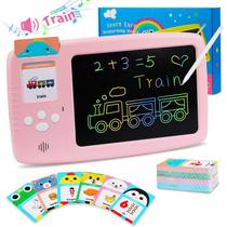 Tablet de desenho de cartões flash falantes para criança - 2 em 1 pré-escola aprendizagem brinquedos educacionais para crianças de 2 a 6 anos, 224 palavras de visão 8" escrita colorida Doodle Board Sensory Travel Toys Girls Presentes de Aniversário